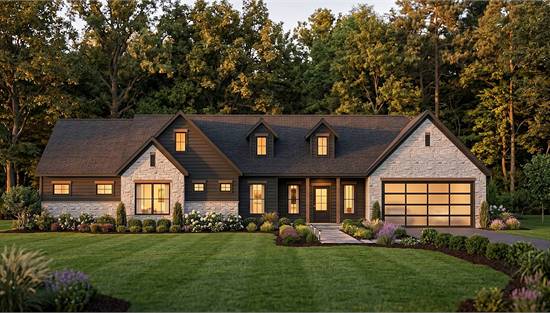 Staggering Modern Farmhouse with Attached Garage