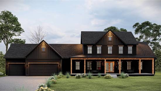 Modern Farmhouse with Large Front Covered Porch