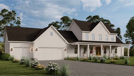 Modern Farmhouse with Large Front Covered Porch