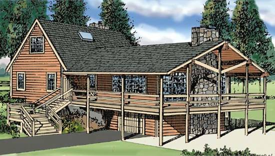 image of log home plan 3769