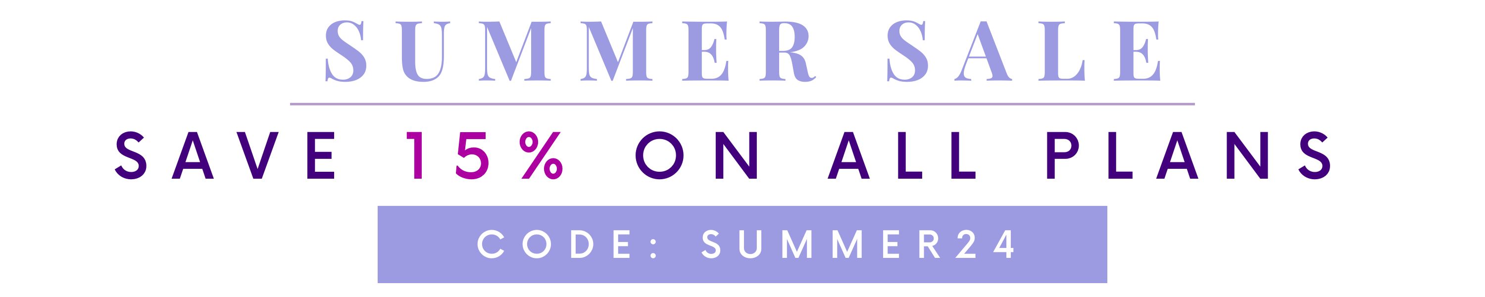 Summer Sale | Use Code: SUMMER24