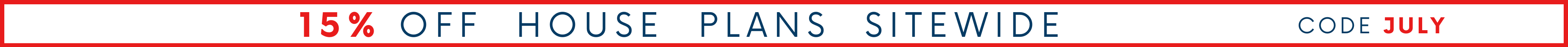 15% off ALL House Plans Sitewide