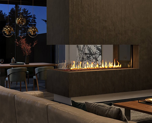 A Dazzling Fireplace That Takes Center Stage