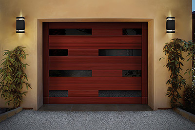 Natural Wood Garage Doors with Modern Flair