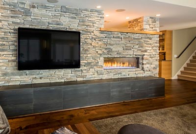 A See-Through Fireplace for Multi-Room Viewing
